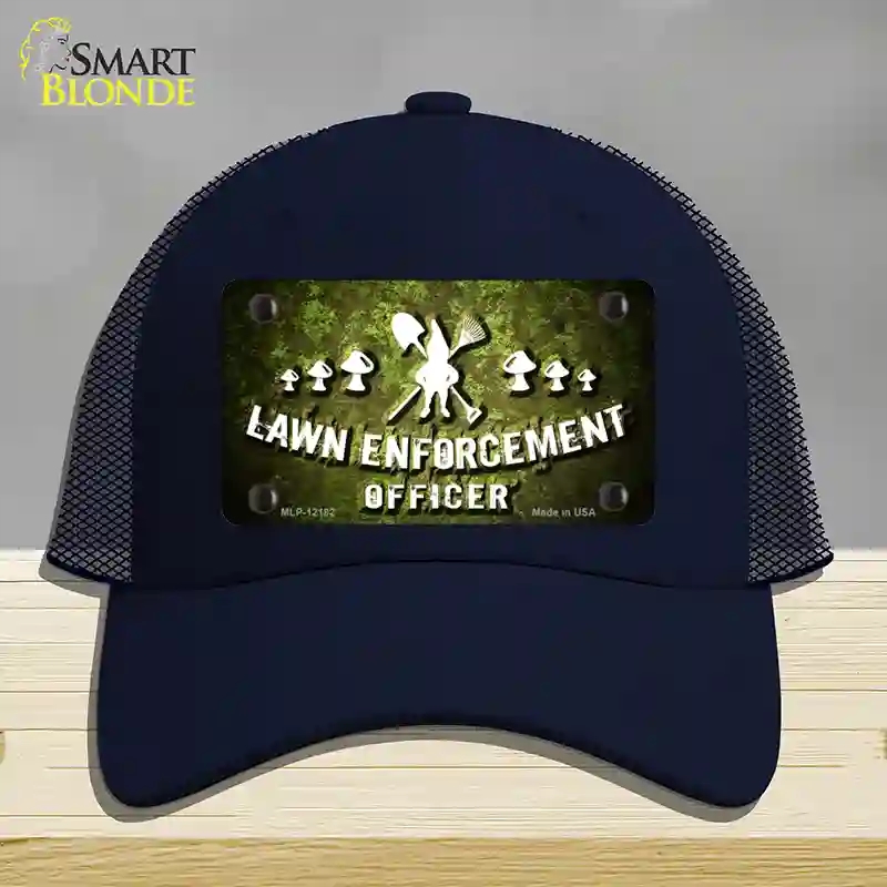 HAT16-MLP-12182 Lawn Enforcement Gnome Novelty License Plate Hat, Mesh - Navy