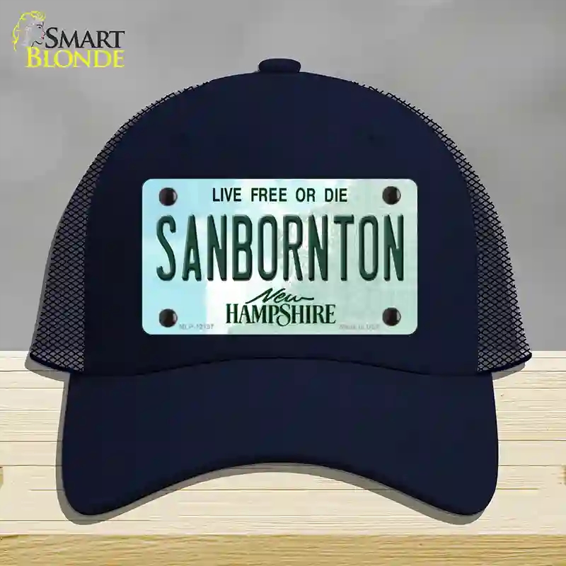 HAT16-MLP-12197 Sanbornton   Hampshire Novelty License Plate Hat, Mesh - Navy
