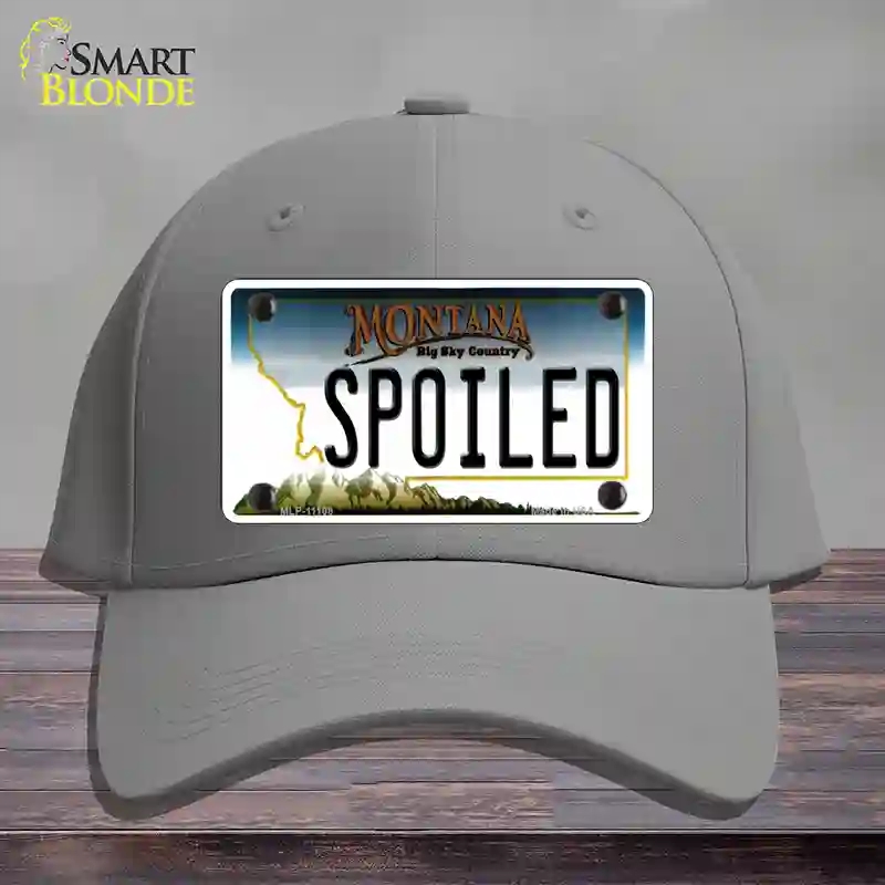 HAT23-MLP-11108 Spoiled Montana State Novelty License Plate Hat, Cotton - Gray