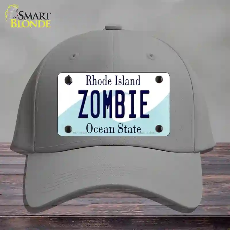 HAT23-MLP-11203 Zombie Rhode Island State Novelty License Plate Hat, Cotton - Gray