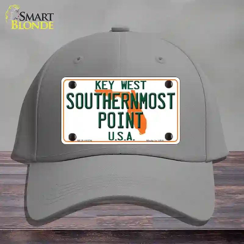 HAT23-MLP-11526 Key West Southernmost Point Novelty License Plate Hat, Cotton - Gray