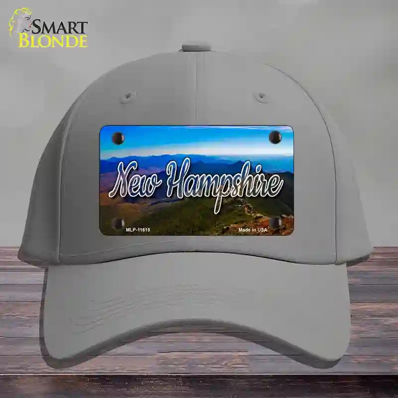 HAT23-MLP-11615   Hampshire Mountain Range State Novelty License Plate Hat, Cotton - Gray
