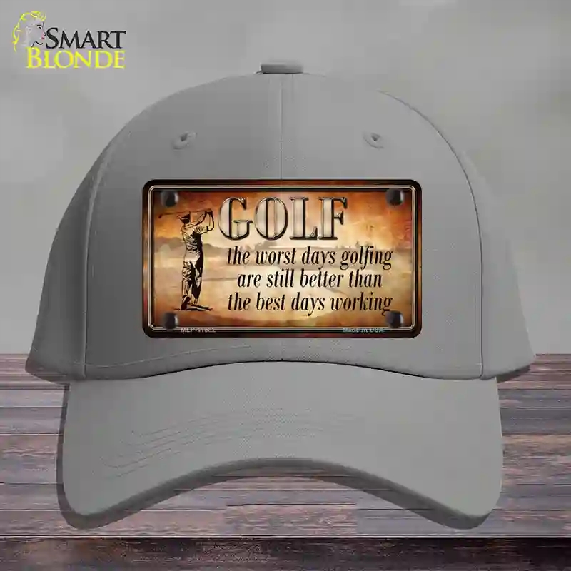 HAT23-MLP-11682 Golf the Worst Days Novelty License Plate Hat, Cotton - Gray