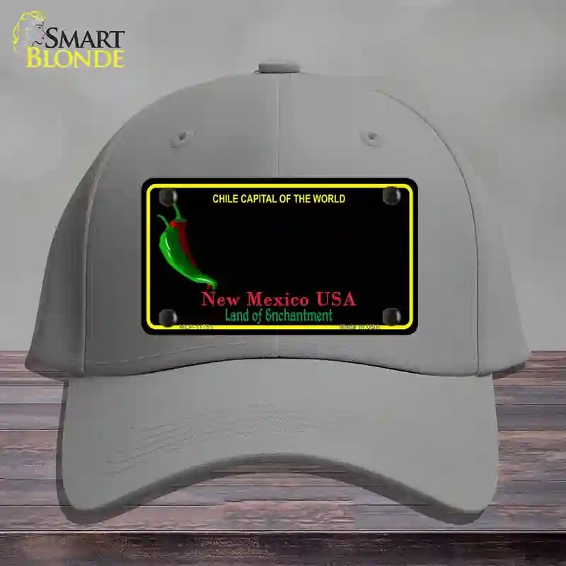 HAT23-MLP-11751   Mexico Blank Black State Novelty License Plate Hat, Cotton - Gray