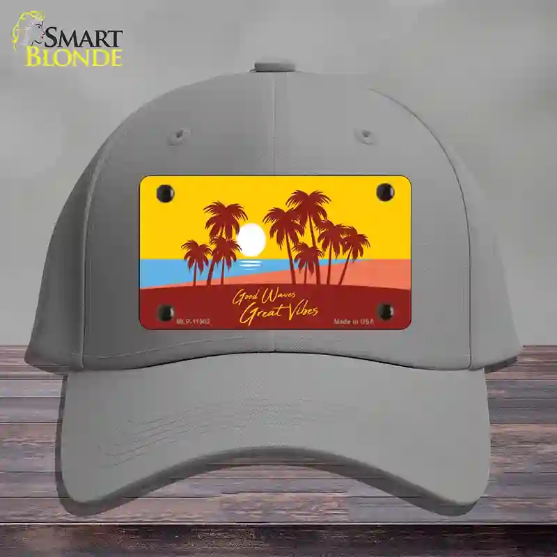 HAT23-MLP-11902 Good Waves Great Novelty License Plate Hat, Cotton - Gray