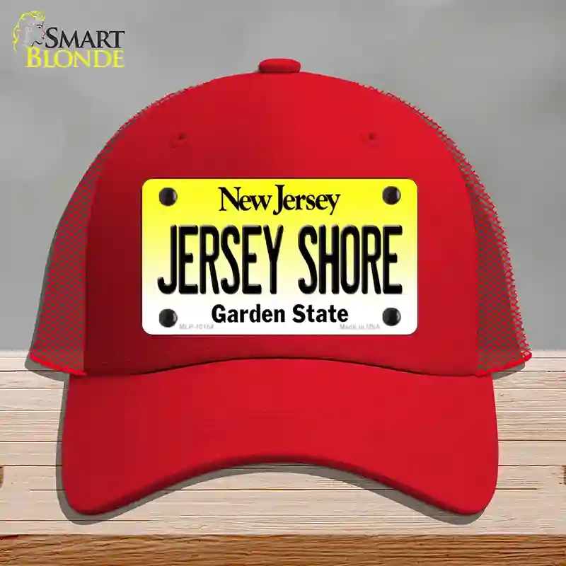HAT17-MLP-10154 Jersey Shore   Jersey Novelty License Plate Hat, Mesh - Red