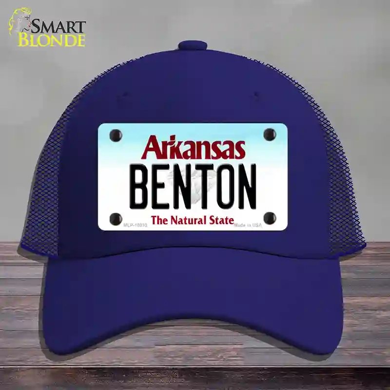 HAT18-MLP-10033 Benton Arkansas Novelty License Plate Hat, Mesh - Royal Blue