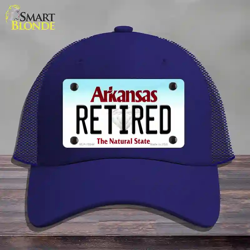 HAT18-MLP-10044 Retired Arkansas Novelty License Plate Hat, Mesh - Royal Blue
