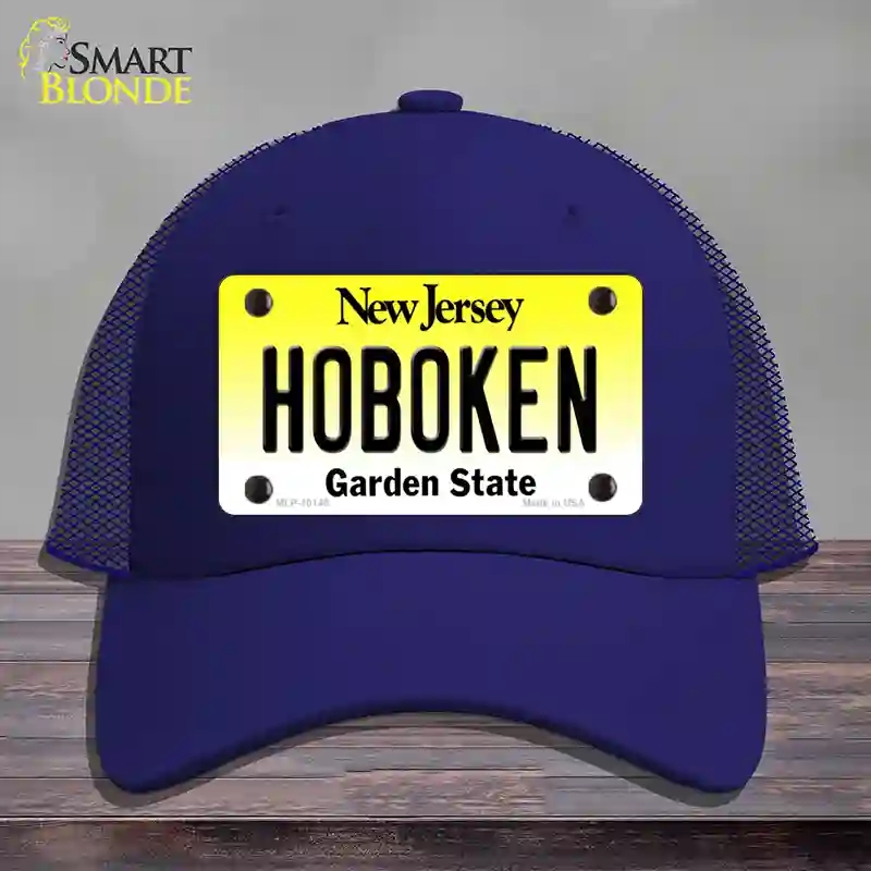 HAT18-MLP-10148 Hoboken   Jersey Novelty License Plate Hat, Mesh - Royal Blue