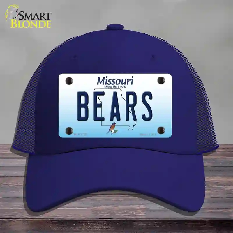HAT18-MLP-10251 Bears Missouri Novelty License Plate Hat, Mesh - Royal Blue