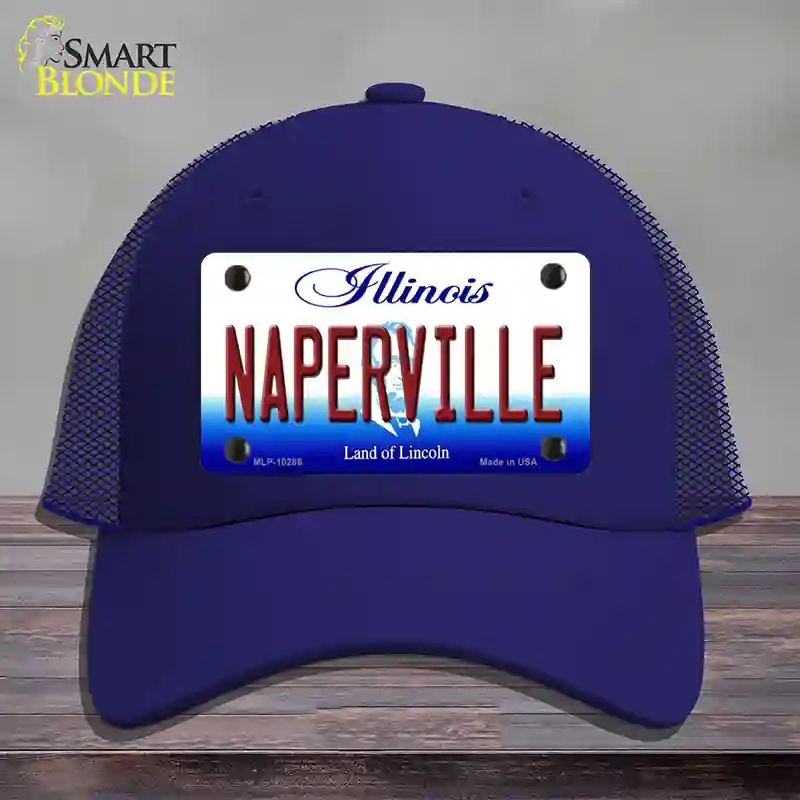 HAT18-MLP-10286 Naperville Illinois Novelty License Plate Hat, Mesh - Royal Blue