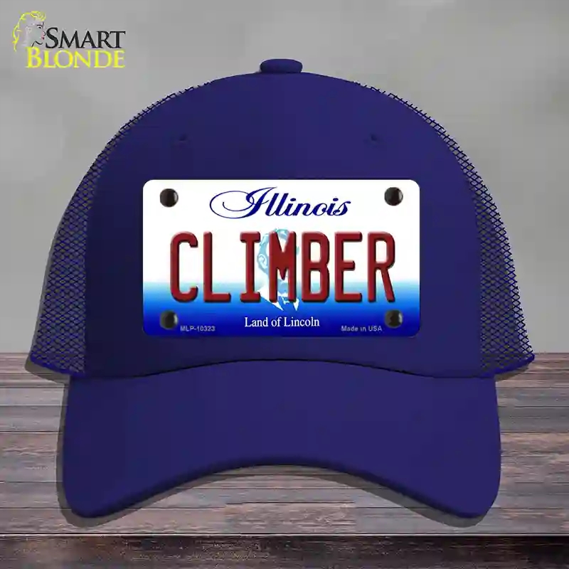 HAT18-MLP-10323 Climber Illinois Novelty License Plate Hat, Mesh - Royal Blue