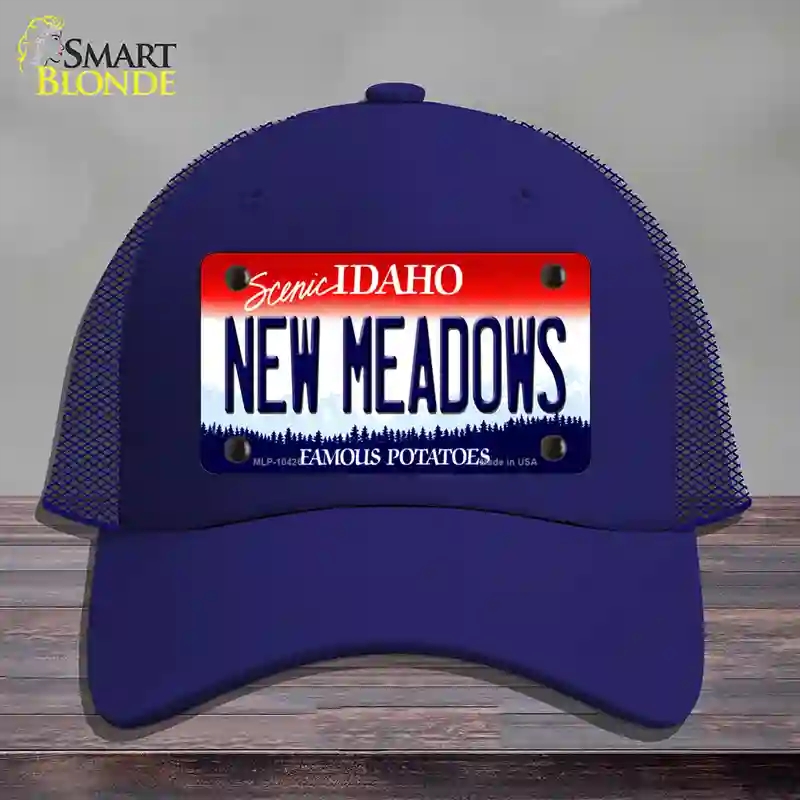 HAT18-MLP-10426   Meadows Idaho Novelty License Plate Hat, Mesh - Royal Blue