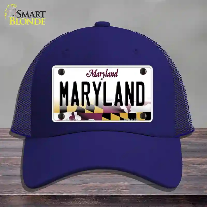 HAT18-MLP-10461 Maryland State MD Novelty License Plate Hat, Mesh - Royal Blue