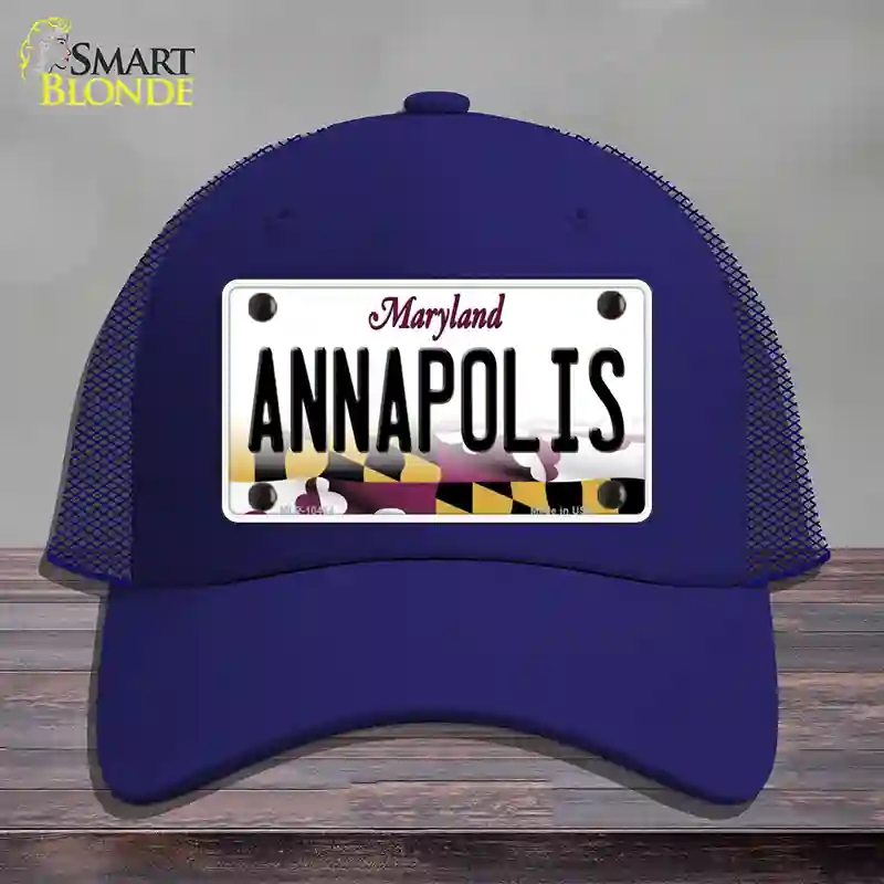 HAT18-MLP-10464 Annapolis Maryland Novelty License Plate Hat, Mesh - Royal Blue