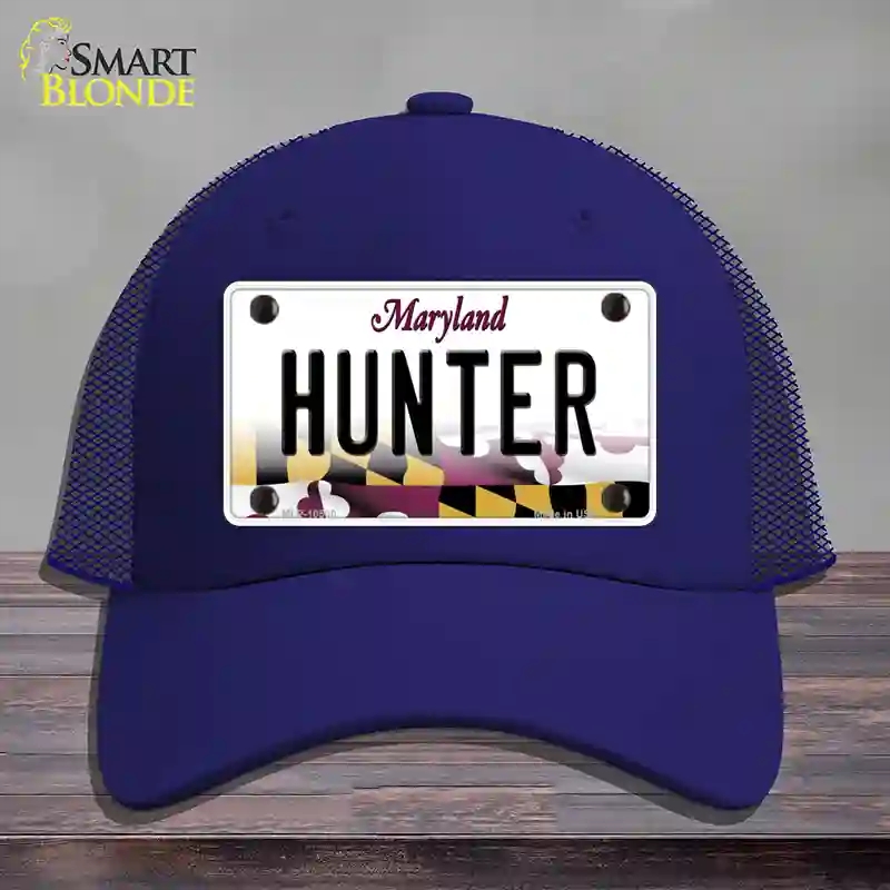 HAT18-MLP-10500 Hunter Maryland Novelty License Plate Hat, Mesh - Royal Blue