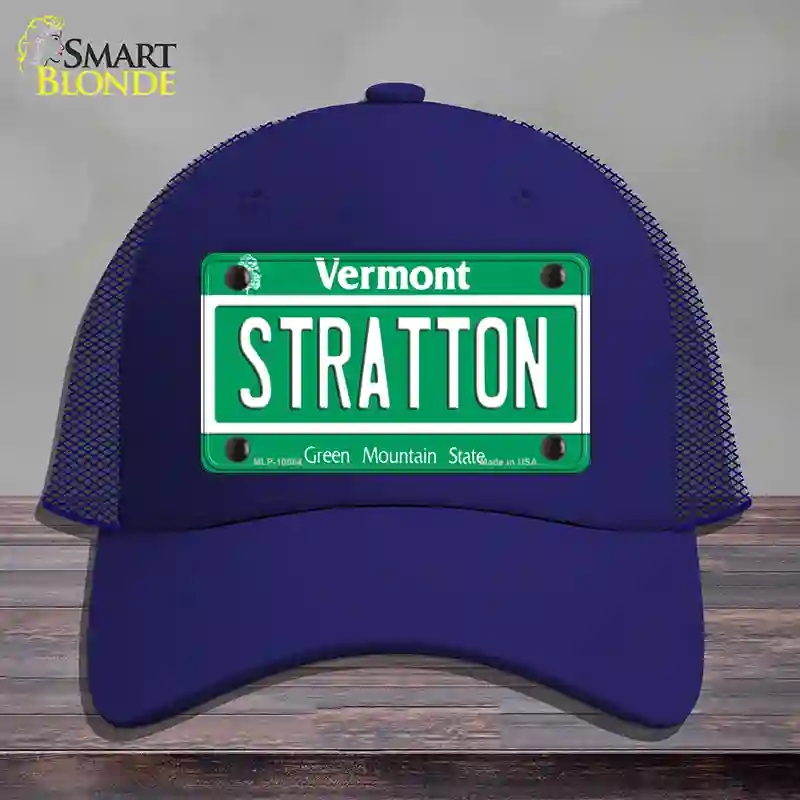 HAT18-MLP-10664 Stratton Vermont Novelty License Plate Hat, Mesh - Royal Blue
