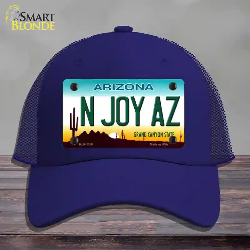 HAT18-MLP-1068 N Joy Arizona Novelty License Plate Hat, Mesh - Royal Blue