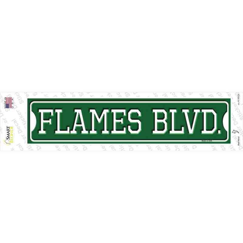 K-1052s-M Flames Blvd Novelty Narrow Sticker Decal, Medium