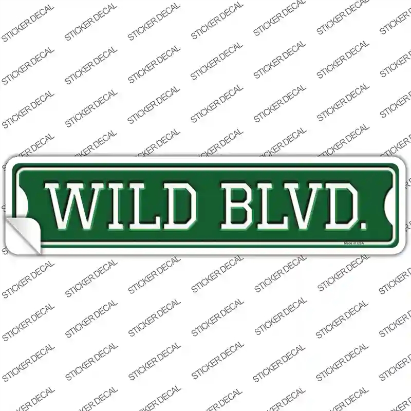 K-1060s-L Wild Blvd Novelty Narrow Sticker Decal, Large