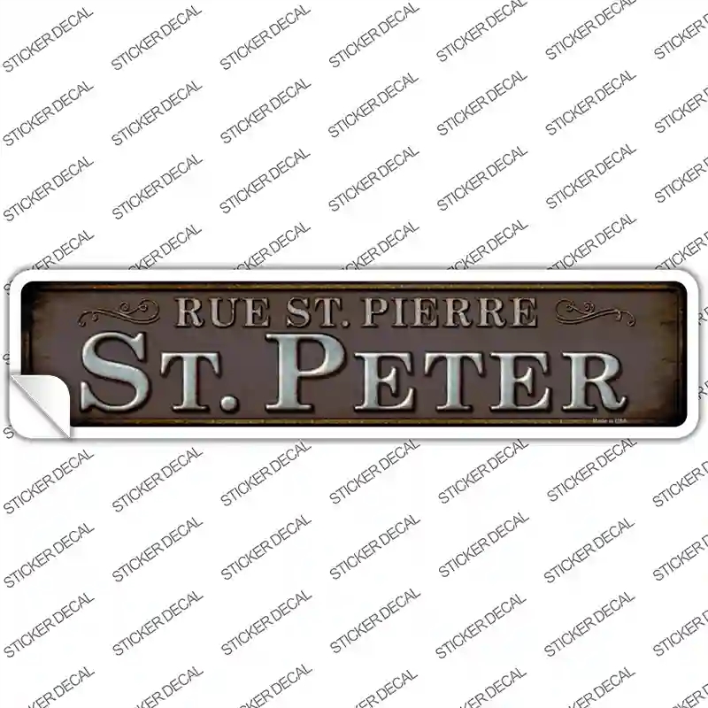 K-1119s-S Rue St Peter Novelty Narrow Sticker Decal, Small