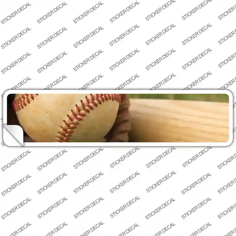K-1815s-S Baseball with Bat Novelty Narrow Sticker Decal, Small