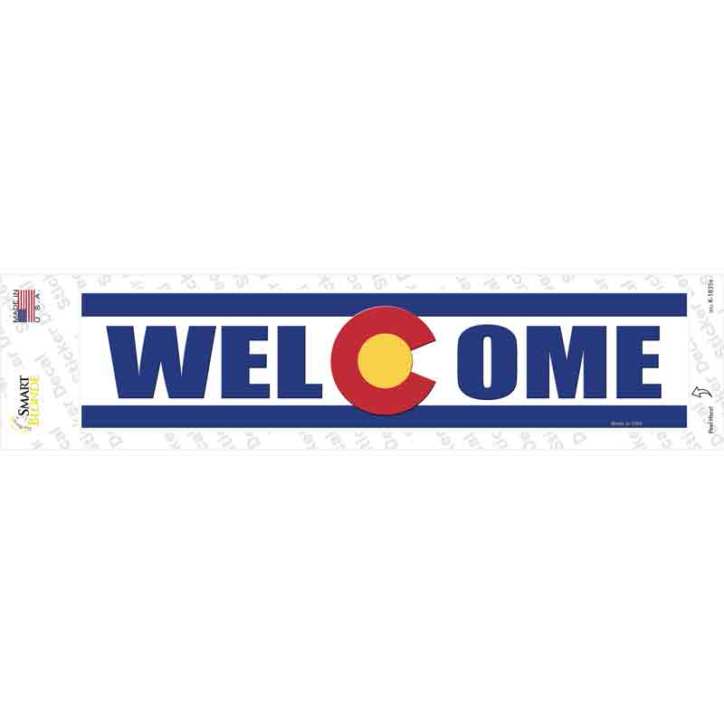 K-1835s-M Welcome Colorado Novelty Narrow Sticker Decal, Medium