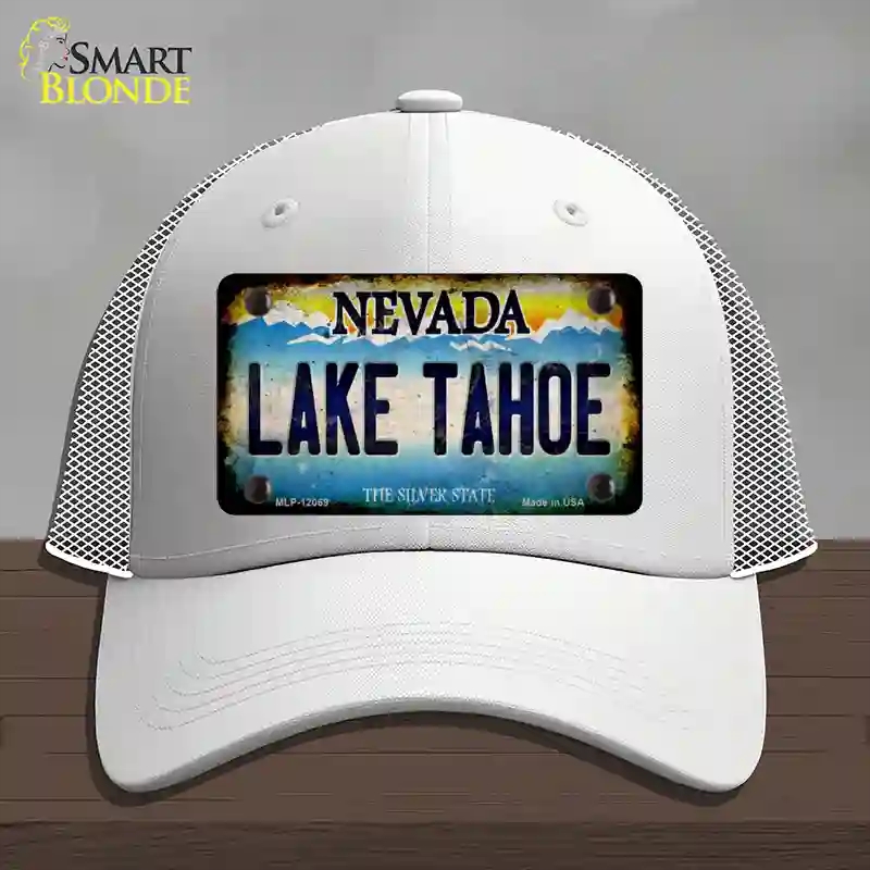HAT19-MLP-12069 Nevada Lake Tahoe Novelty License Plate Hat, Mesh - White