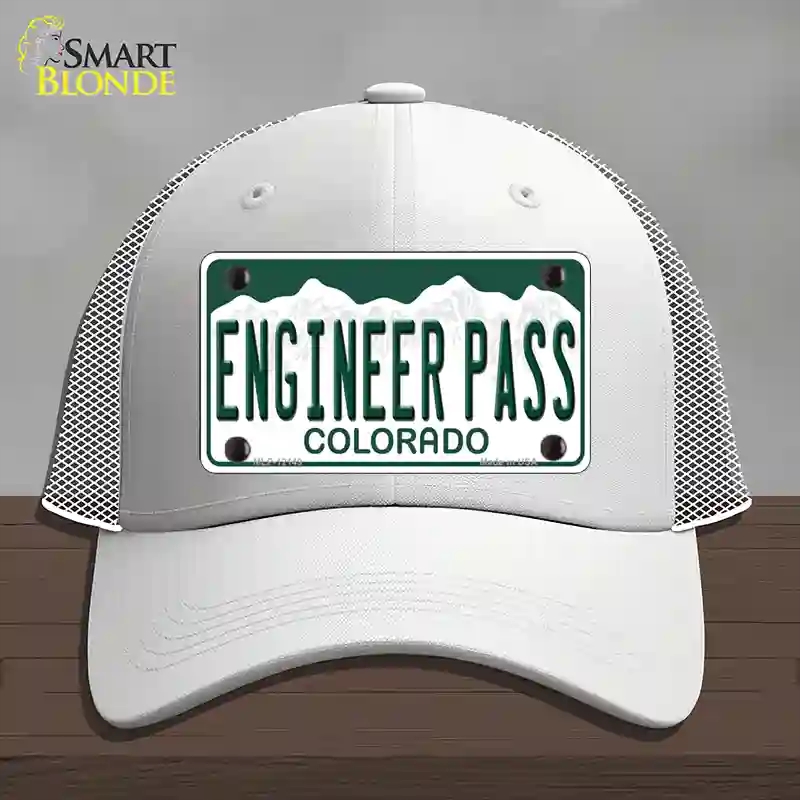 HAT19-MLP-12149 Engineer Pass Colorado Novelty License Plate Hat, Mesh - White