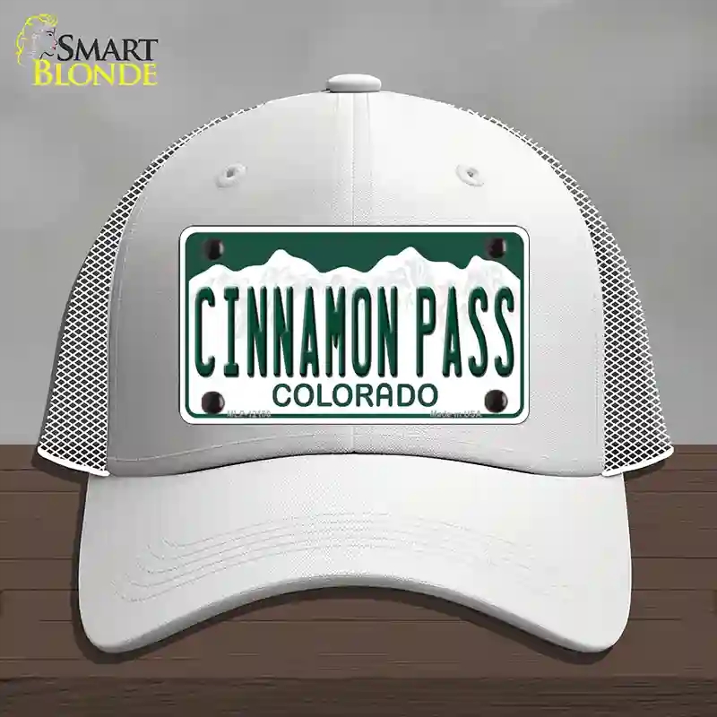 HAT19-MLP-12150 Cinnamon Pass Colorado Novelty License Plate Hat, Mesh - White