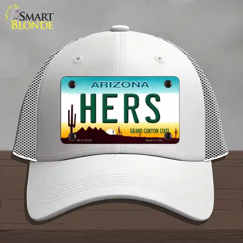 HAT19-MLP-12180 Hers Arizona Novelty License Plate Hat, Mesh - White