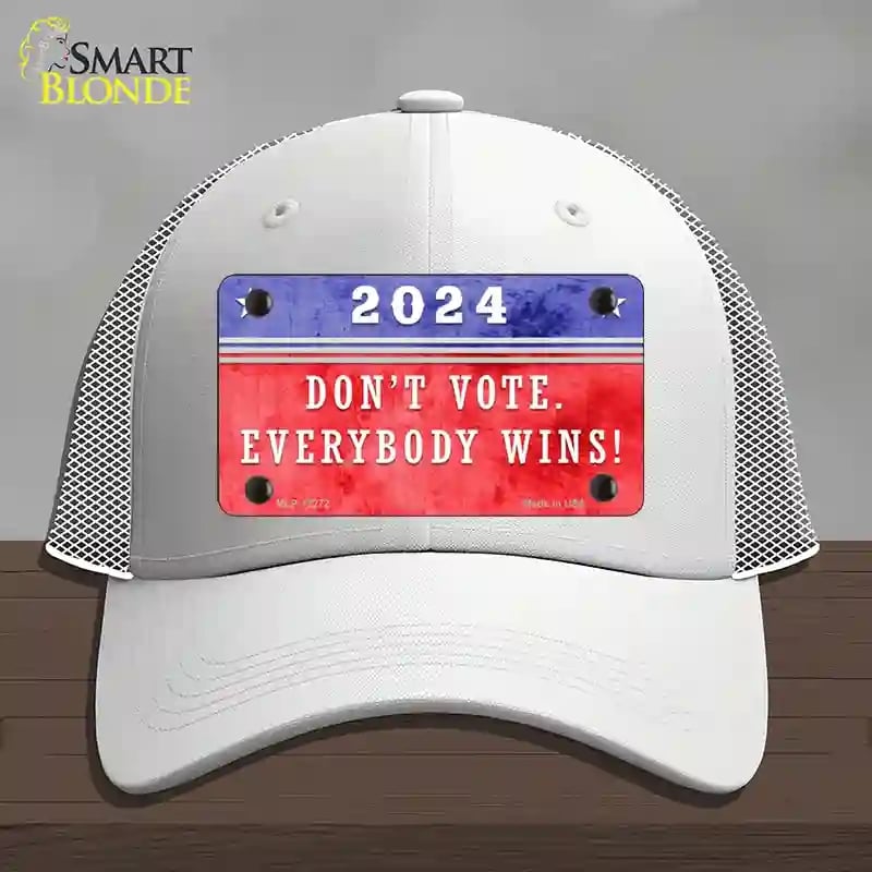 HAT19-MLP-12272 Dont Vote Everyone Wins 2020 Novelty License Plate Hat, Mesh - White