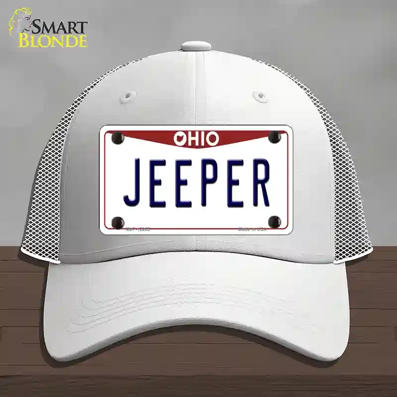HAT19-MLP-12285 Ohio Jeeper Novelty License Plate Hat, Mesh - White