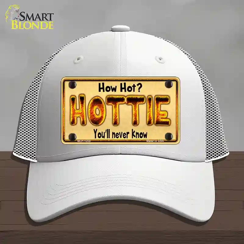 HAT19-MLP-1229 Hottie Know Novelty License Plate Hat, Mesh - White