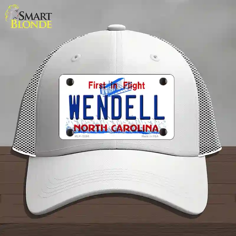 HAT19-MLP-12295 North Carolina Wendell Novelty License Plate Hat, Mesh - White