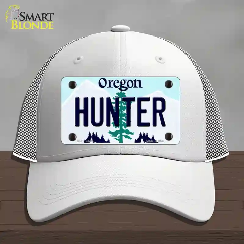HAT19-MLP-10378 Hunter Oregon Novelty License Plate Hat, Mesh - White
