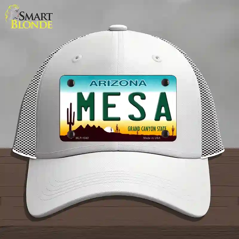 HAT19-MLP-1042 Mesa Arizona Novelty License Plate Hat, Mesh - White