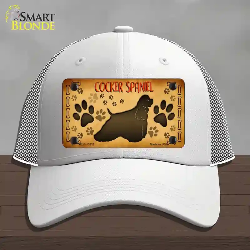 HAT19-MLP-10439 Cocker Spaniel Novelty License Plate Hat, Mesh - White