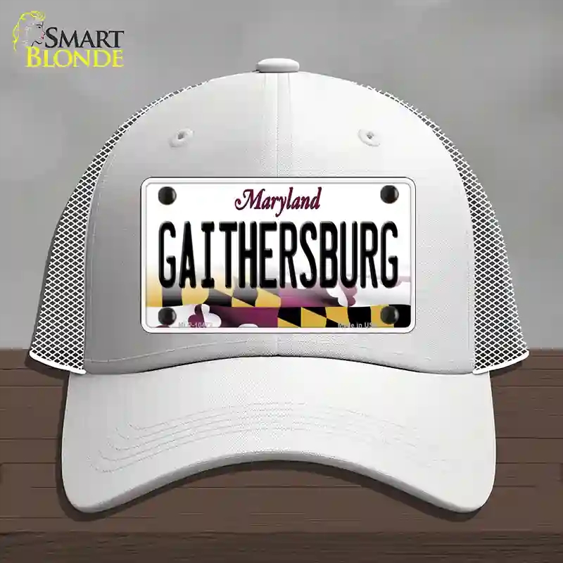 HAT19-MLP-10472 Gaithersburg Maryland Novelty License Plate Hat, Mesh - White