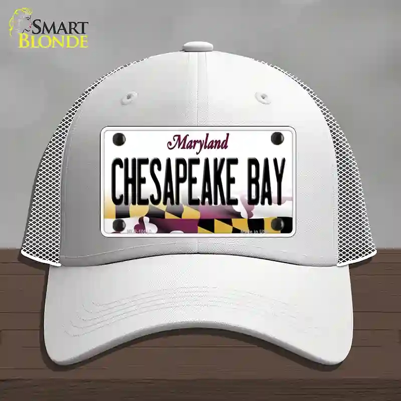 HAT19-MLP-10510 Chesapeake Bay Maryland Novelty License Plate Hat, Mesh - White