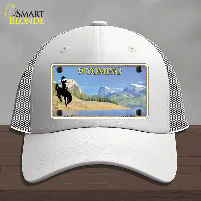 HAT19-MLP-10511 Wyoming Blank Novelty License Plate Hat, Mesh - White