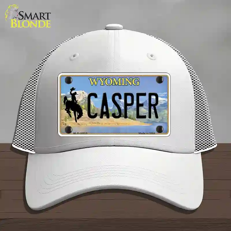 HAT19-MLP-10518 Casper Wyoming Novelty License Plate Hat, Mesh - White