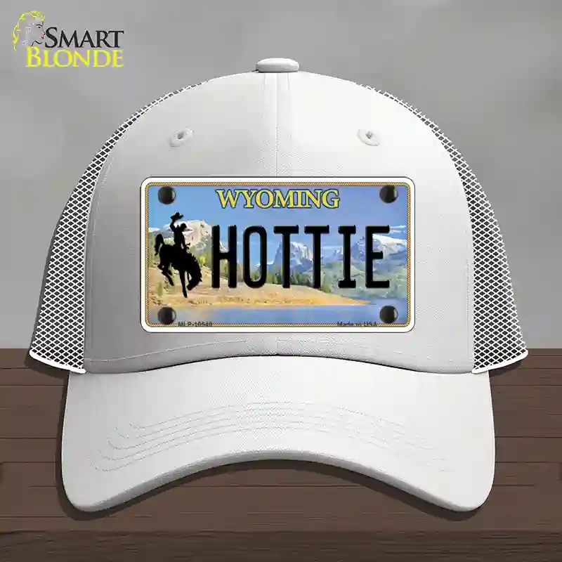 HAT19-MLP-10540 Hottie Wyoming Novelty License Plate Hat, Mesh - White
