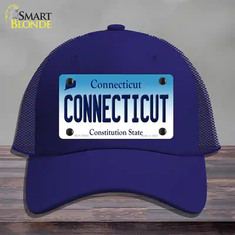 HAT18-MLP-10888 Connecticut State Novelty License Plate Hat, Mesh - Royal Blue