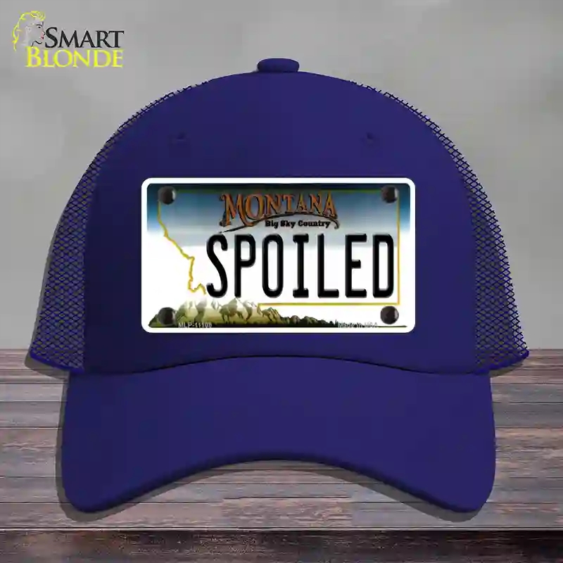 HAT18-MLP-11108 Spoiled Montana State Novelty License Plate Hat, Mesh - Royal Blue