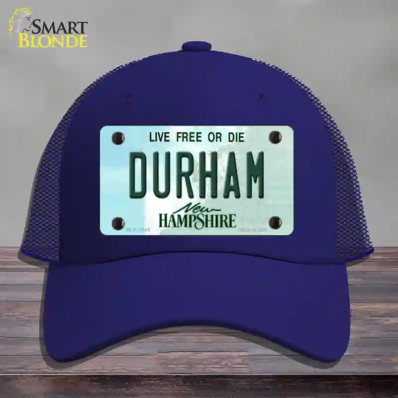 HAT18-MLP-11145 Durham   Hampshire State Novelty License Plate Hat, Mesh - Royal Blue