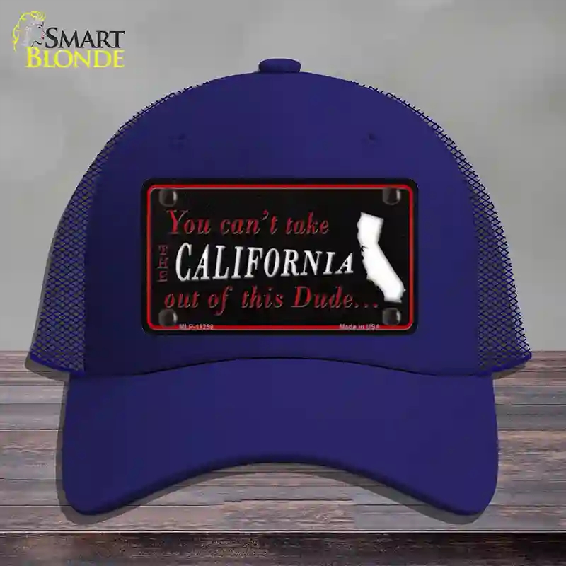 HAT18-MLP-11259 California Dude Novelty License Plate Hat, Mesh - Royal Blue