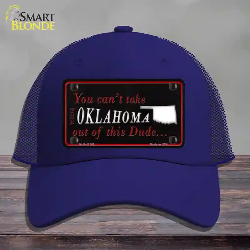 HAT18-MLP-11290 Oklahoma Dude Novelty License Plate Hat, Mesh - Royal Blue
