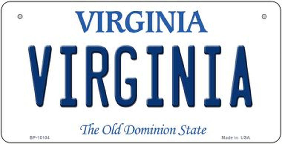 Virginia Novelty Metal Bicycle Plate BP-10104