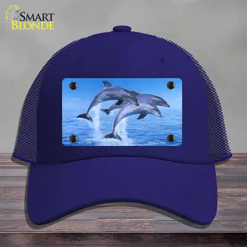 HAT18-MLP-1186 Dolphins Novelty License Plate Hat, Mesh - Royal Blue